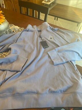 NWT Psycho Bunny Men’s Blue/Lavender Zip-Neck Pullover